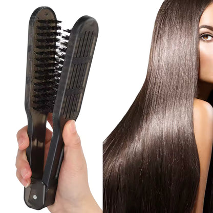 Professionele Stijltang Haarborstel – V-vorm Styling Kam met Nylon Haren | Anti-klit & Hittebestendig